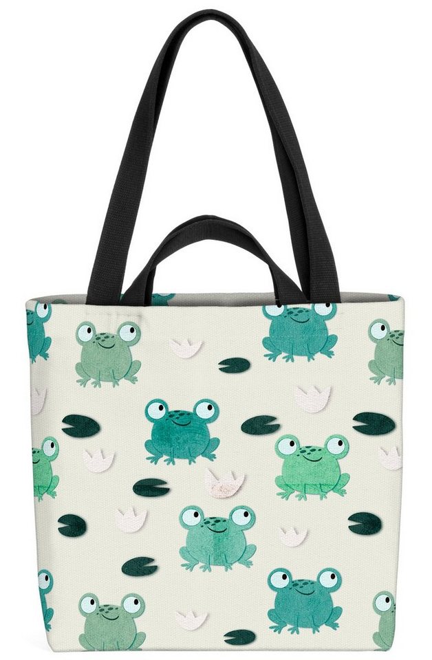 VOID Henkeltasche (1-tlg), Frösche Kinder Teich Tiere Cartoon Kinderzimmer Garten Teich kindermu von VOID