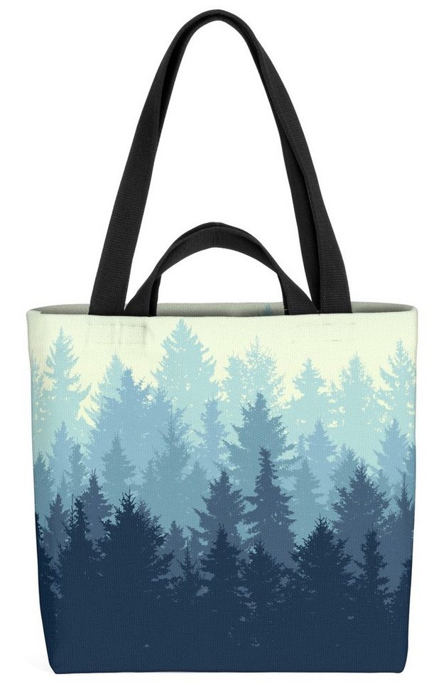 VOID Henkeltasche (1-tlg), Grafischer Wald Natur Wälder Sommer Winter Wandern Garten Landschaft Bäu von VOID