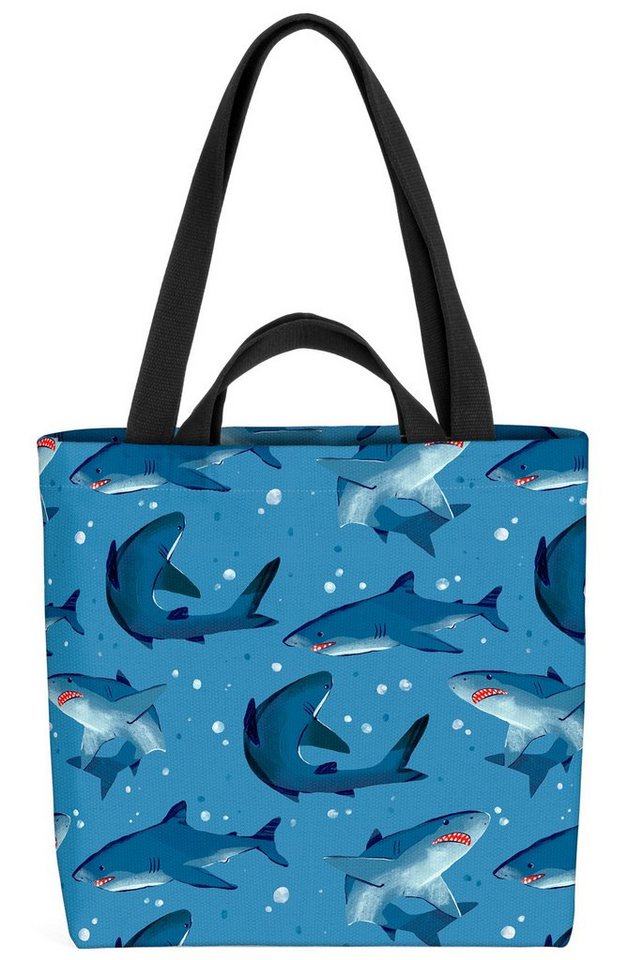 VOID Henkeltasche (1-tlg), Haie Haifisch Meer Blau Fische Kinder Bild Reisen Mittelmeer Kinderzi von VOID