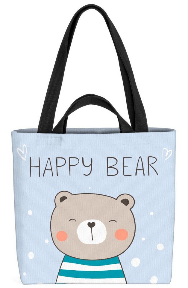 VOID Henkeltasche (1-tlg), Happy Bear Bär Kinder Bärchen Happy Birthday Geburtstag Kinderzimmer von VOID