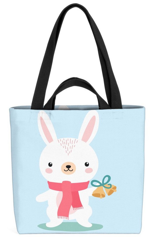 VOID Henkeltasche (1-tlg), Hase Tierkinder Kinderzimmer Kinder Tiere Winter Weihnachten Tierbabys S von VOID