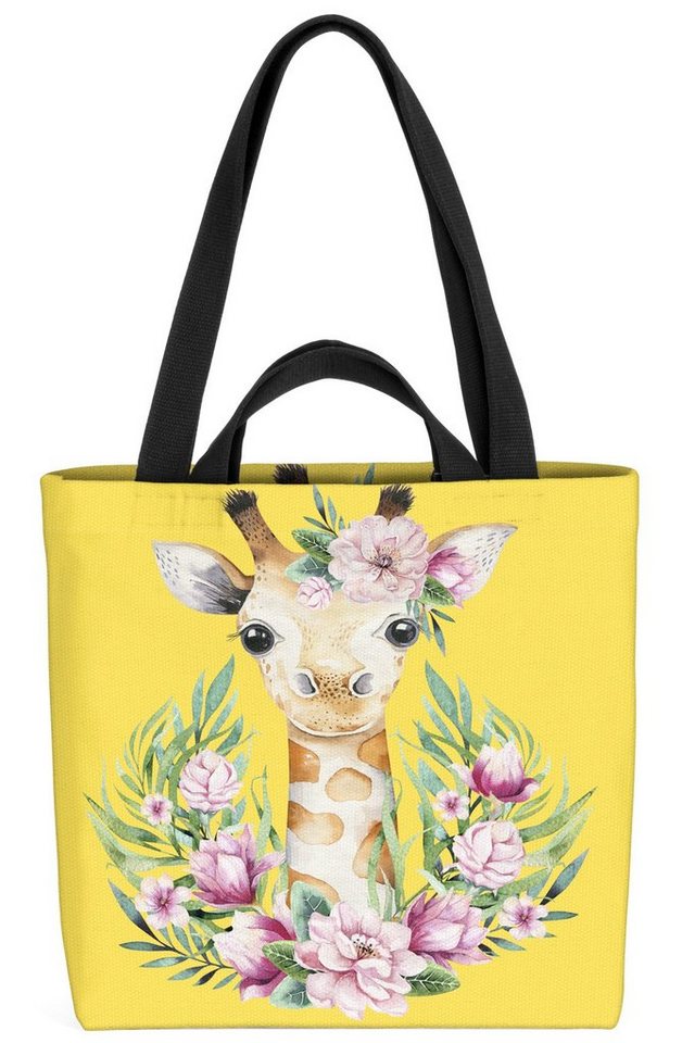 VOID Henkeltasche (1-tlg), Hawaiianische Giraffe Afrika Baby-Giraffe Hawaii Blumen-Muster Kinder von VOID