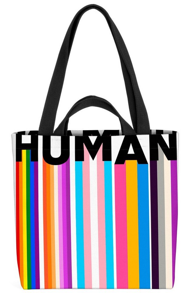 VOID Henkeltasche (1-tlg), Human Pride LGBTQ+ Progress Streifen Gay pride flag parade club LGBTQ von VOID