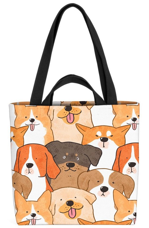 VOID Henkeltasche (1-tlg), Hunde Grafik Bande Rasse Kinder Haustier Comic Mops Züchten Hundefutt von VOID