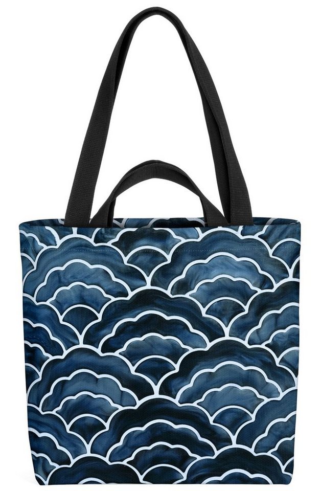 VOID Henkeltasche (1-tlg), Japanische Wellen Meer Ozean Japan Keramik Grafik Asien Urlaub Fliese von VOID