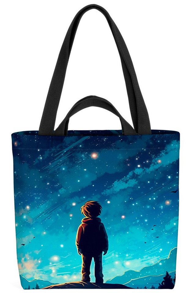 VOID Henkeltasche (1-tlg), Junge Nachthimmel Mond nacht junge himmel kinder kinderzimmer sterne von VOID