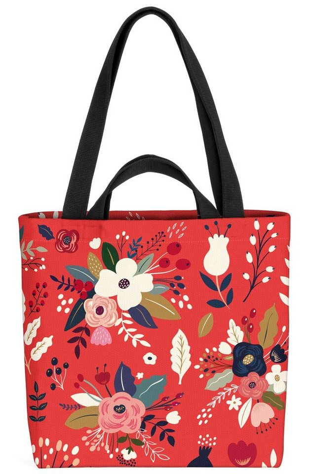 VOID Henkeltasche (1-tlg), Landhaus Blumenmuster Bauern-Stil Blumen-Strauss Hochzeit Blüten-Blätter von VOID