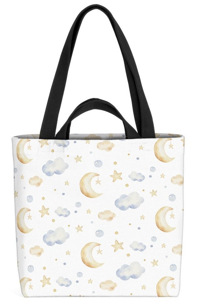 VOID Henkeltasche (1-tlg), Nachthimmel Baby Babyzimmer Kinder Kinderzimmer Wolken Mond Schlafen von VOID