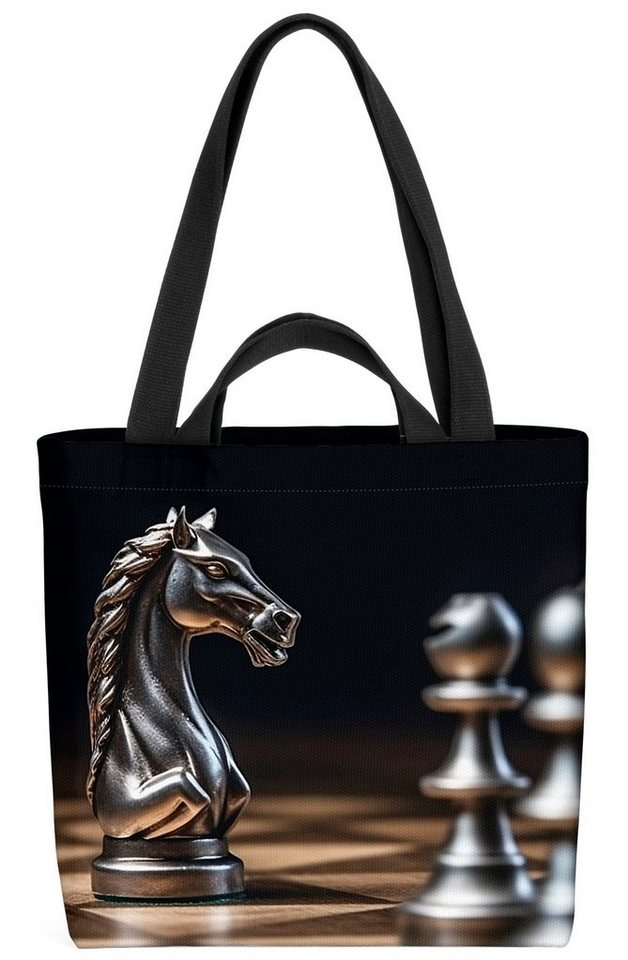 VOID Henkeltasche (1-tlg), Pferd Schach Springer Spiel Reiten Schachbrett Rösser Wettkampf Schac von VOID