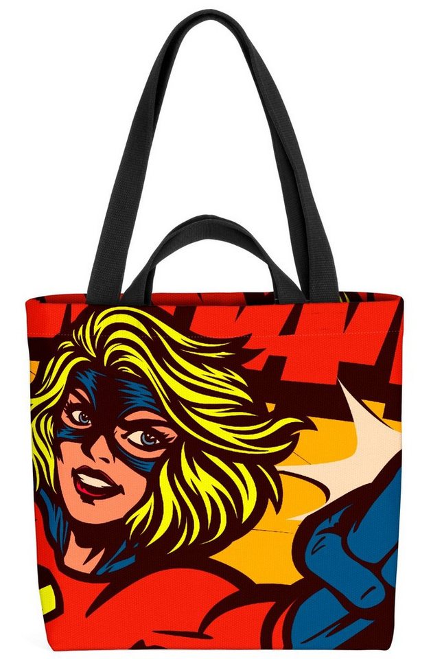 VOID Henkeltasche (1-tlg), Pop Art Superheldin Pop Art Superheldin Frauen me too weiblich Mädche von VOID