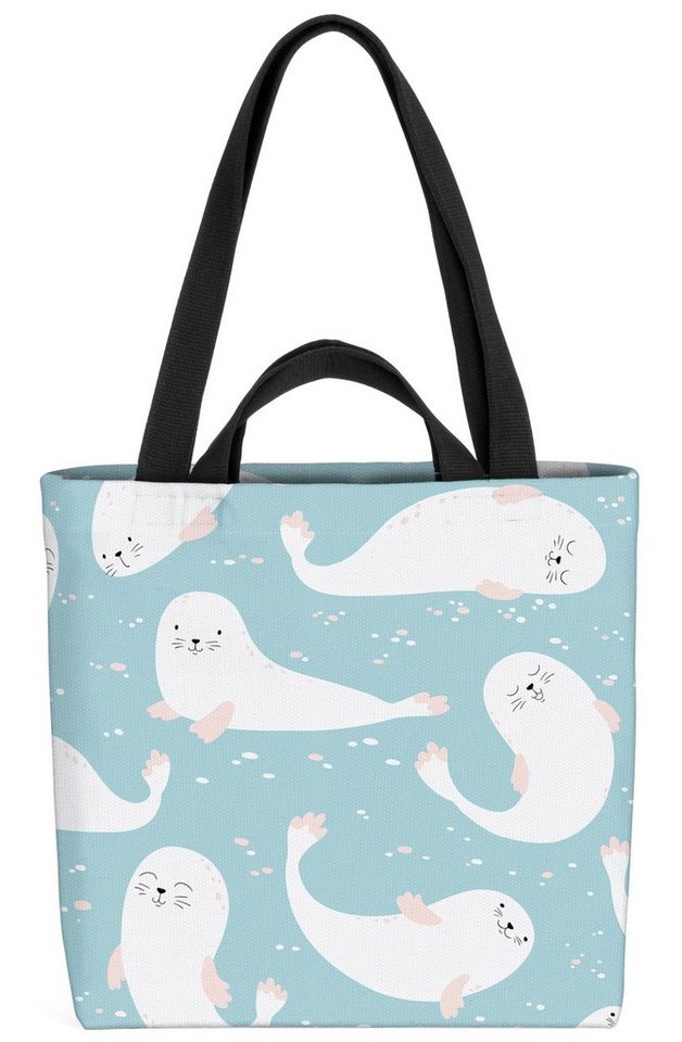 VOID Henkeltasche (1-tlg), Robben Kinder Antarktis Kinder-Motiv Baby-Robbe Zoo Grönland Reise Wi von VOID