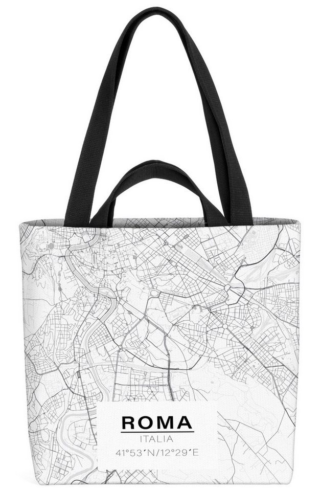 VOID Henkeltasche (1-tlg), Rom Stadtkarte Italien Karte Landkarte Stadt Städtereise Vatikan Kirche von VOID