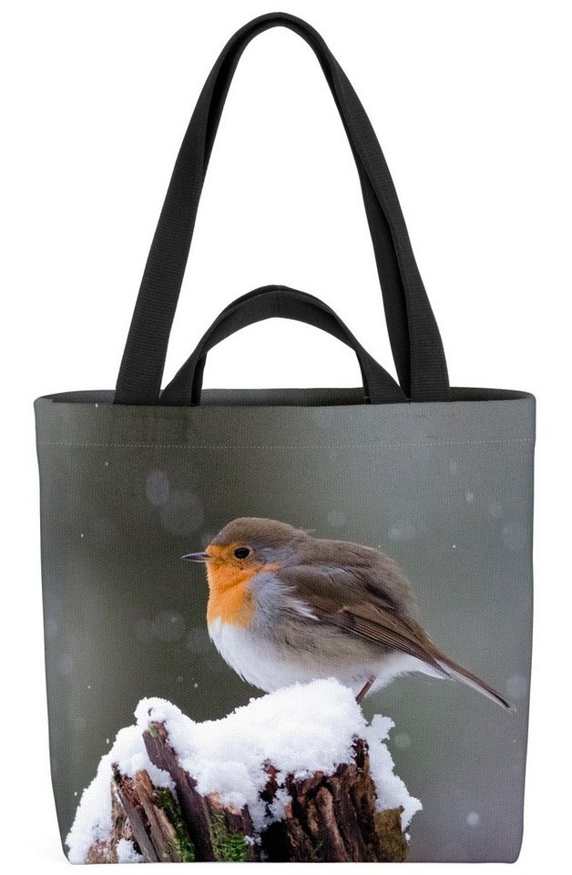 VOID Henkeltasche (1-tlg), Rotkehlchen Winter Vogel Rotkehlchen Winter Vogel Futter Nahrung Schn von VOID