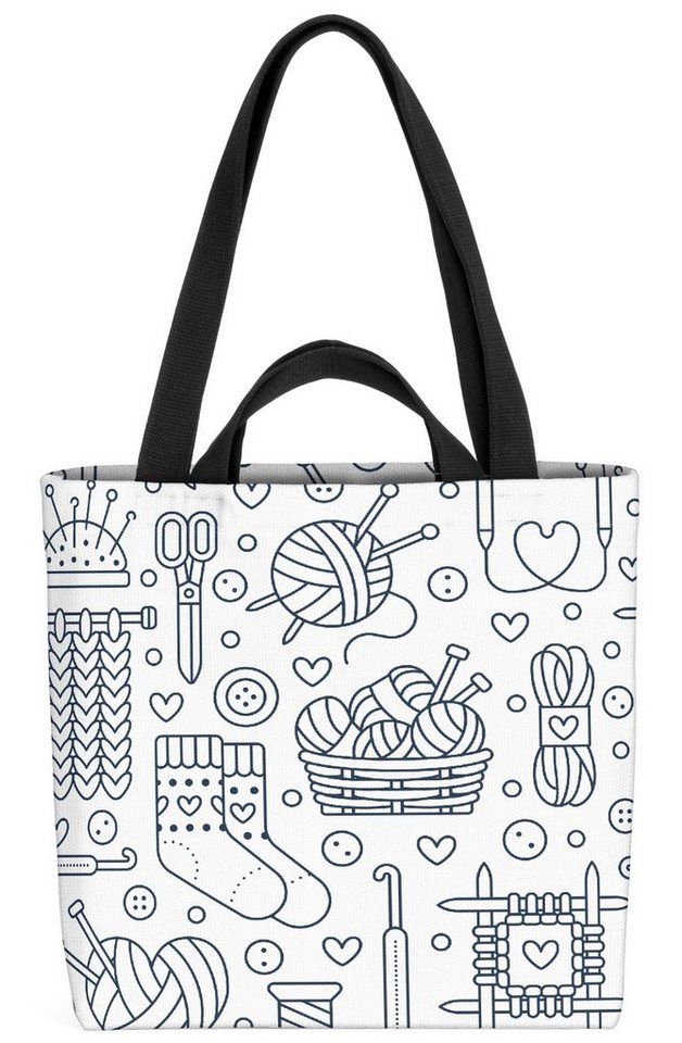 VOID Henkeltasche (1-tlg), Stricken Socken Stricksachen Stricken Wolle Handarbeit Muster Stricks von VOID
