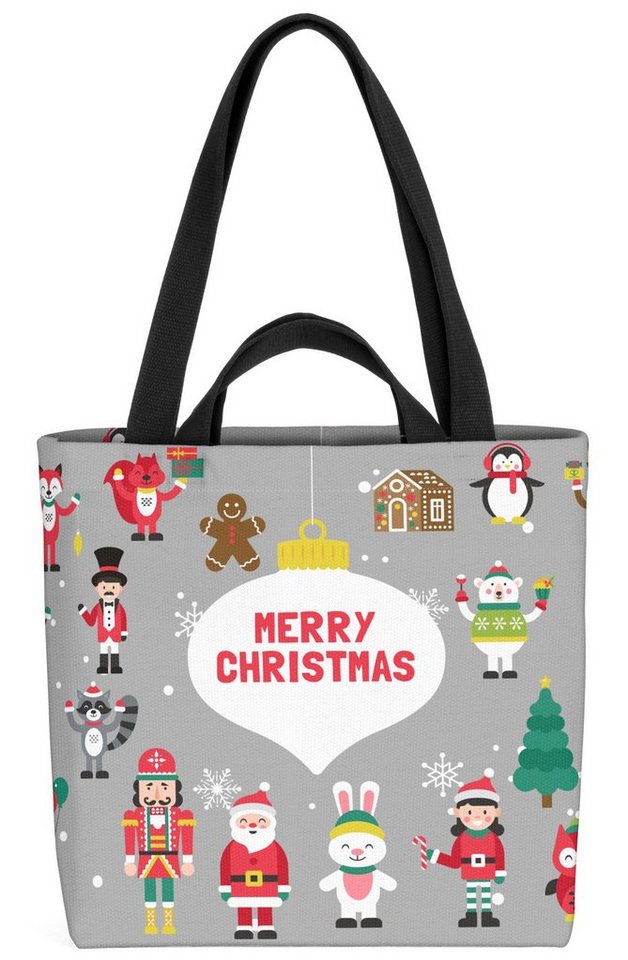 VOID Henkeltasche (1-tlg), Tiere Spielzeug Deko grau Kinderzimmer Kinder Geschenke Weihnachten Wint von VOID