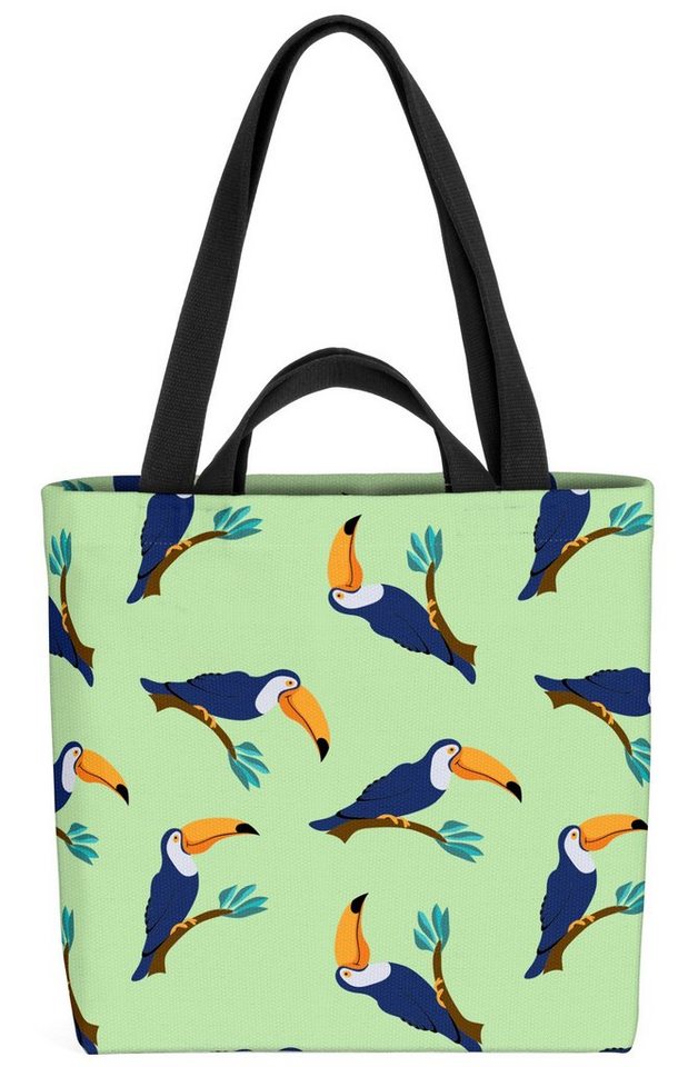 VOID Henkeltasche (1-tlg), Tukan Safari Urwald Kinder Muster Vogel Zoo Tiere Dschungel Schnabel Url von VOID