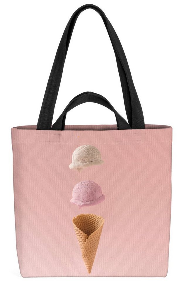 VOID Henkeltasche (1-tlg), Waffel Eis Rosa Wassereis Eiscreme Italien Baden Kinder Süß Rosa Stiel von VOID