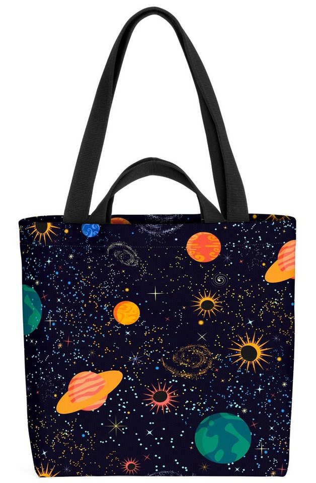 VOID Henkeltasche (1-tlg), Weltall Planeten Universum Schwarz Kinder Rakete All Sterne Raumfahrt von VOID