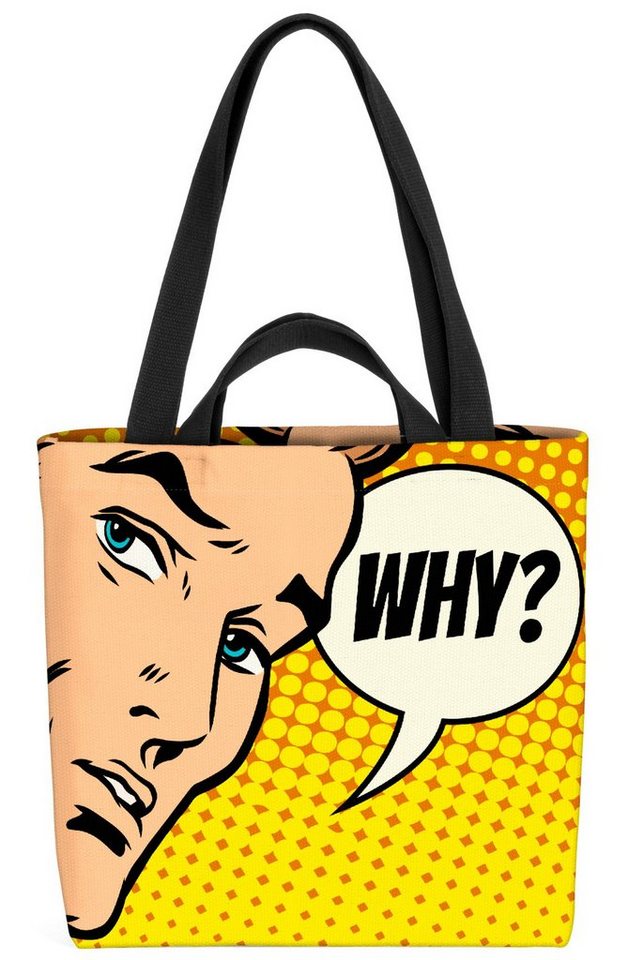 VOID Henkeltasche (1-tlg), Why? Comic Pop Art Why? Comic Pop Art Anime Bunt Retro Vintage Mann S von VOID