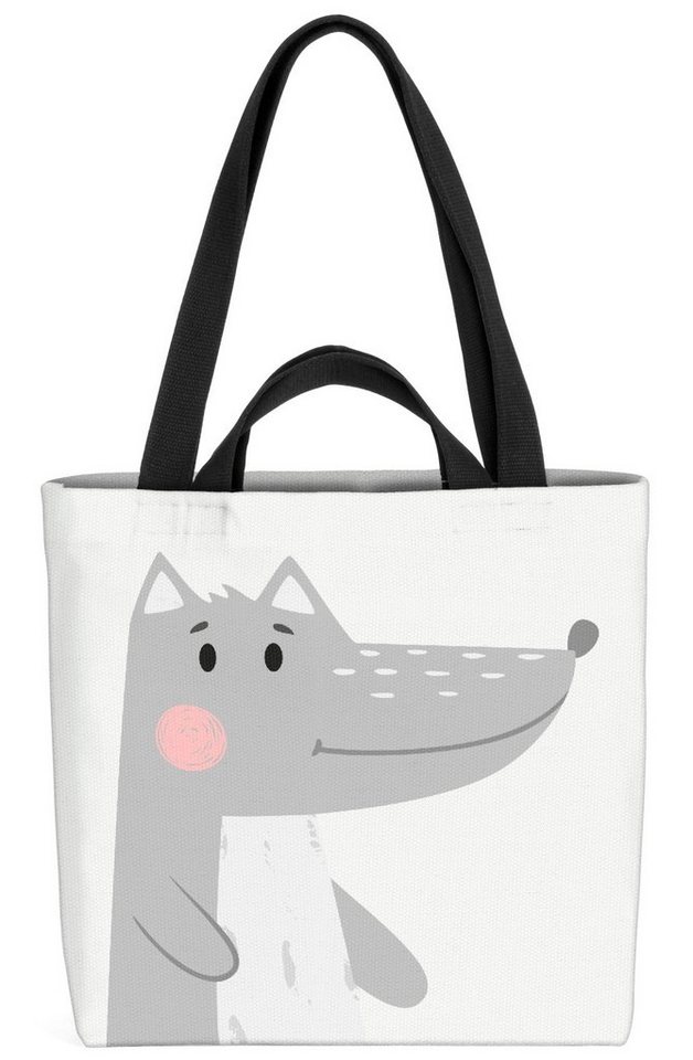 VOID Henkeltasche (1-tlg), Wolf Tierkinder Cartoon Wolf Tierkinder Cartoon Tiere Kinder Kinderzi von VOID