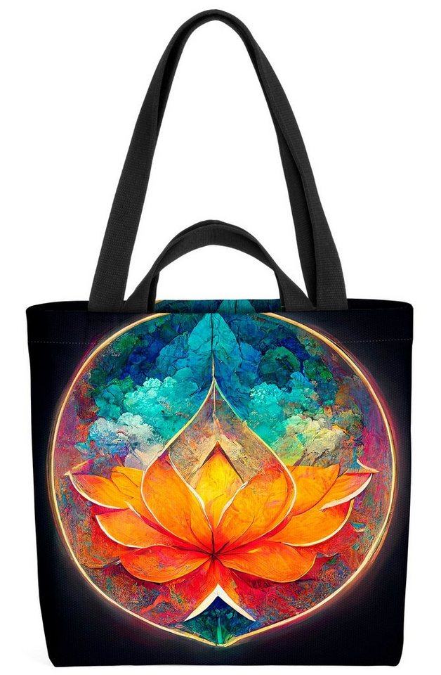 VOID Henkeltasche (1-tlg), Yoga Symbol Lotusblüte lotus blumen kurs meditieren tattoo zeichen as von VOID
