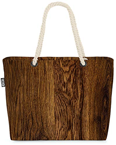 VOID Holz Oberfläche Strandtasche Shopper 58x38x16cm 23L XXL Einkaufstasche Tasche Reisetasche Beach Bag von VOID