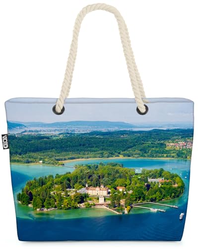 VOID Insel Mainau Strandtasche Shopper 58x38x16cm 23L XXL Einkaufstasche Tasche Reisetasche Beach Bag von VOID