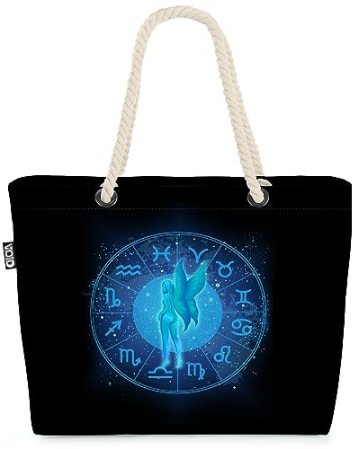 VOID Jungfrau Sternzeichen Astrologie Strandtasche Shopper 58x38x16cm 23L XXL Einkaufstasche Tasche Reisetasche Beach Bag von VOID