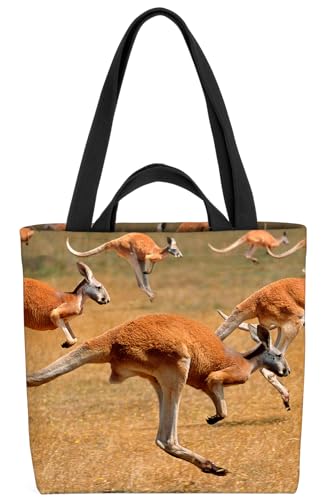 VOID Känguru Steppe Australien Tasche 33x33x14cm,15l Einkaufs-Beutel Shopper Einkaufs-Tasche Bag von VOID