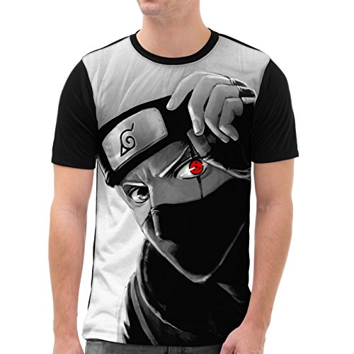 VOID Kakashi Hatake T-Shirt Herren All-Over Druck Ninja Anime Manga, Größe:L von VOID