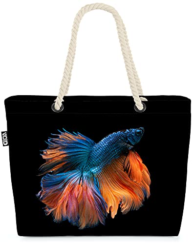 VOID Kampffisch Zierfisch Aquarium Strandtasche Shopper 58x38x16cm 23L XXL Einkaufstasche Tasche Reisetasche Beach Bag von VOID