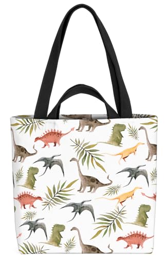 VOID Kinder Dinos Muster Tasche 33x33x14cm,15l Einkaufs-Beutel Shopper Einkaufs-Tasche Bag von VOID