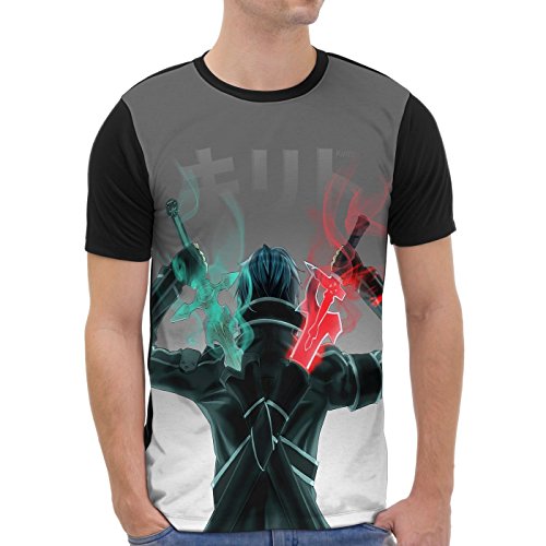 VOID Kirito Grafik T-Shirt Herren All-Over Druck Anime Sword Schwert, Größe:M von VOID