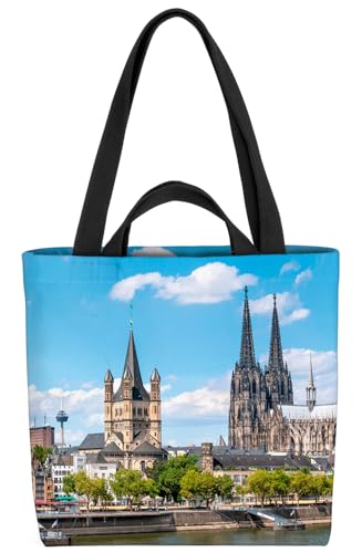 VOID Köln Skyline Tasche 33x33x14cm,15l Einkaufs-Beutel Shopper Einkaufs-Tasche Bag von VOID