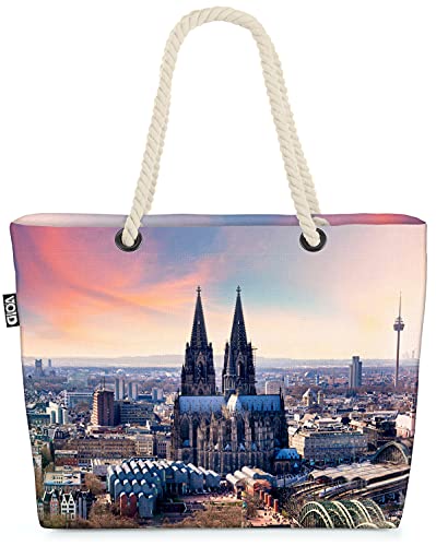 VOID Köln Stadt Dom Strandtasche Shopper 58x38x16cm 23L XXL Einkaufstasche Tasche Reisetasche Beach Bag von VOID