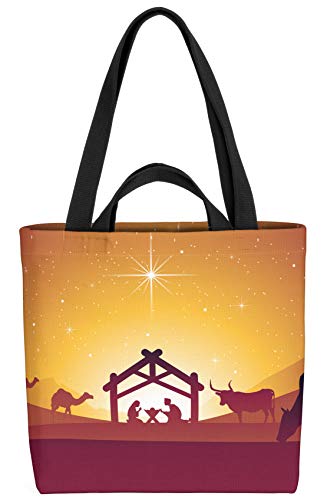 VOID Krippe Maria Josef Tasche 33x33x14cm,15l Einkaufs-Beutel Shopper Einkaufs-Tasche Bag von VOID