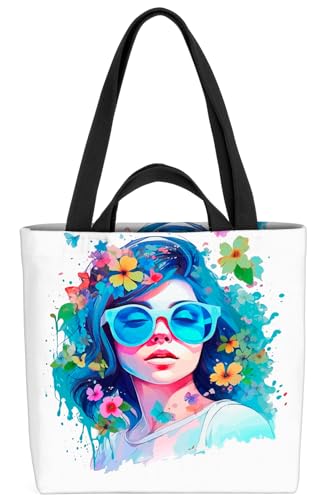 VOID Mädchen Sonnenbrille Pop Art Tasche 33x33x14cm,15l Einkaufs-Beutel Shopper Einkaufs-Tasche Bag von VOID