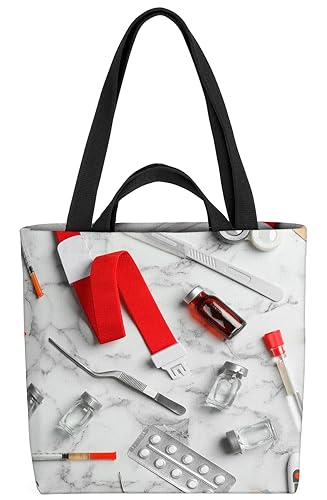 VOID Medizin Arzt Erste Hilfe Tasche 33x33x14cm,15l Einkaufs-Beutel Shopper Einkaufs-Tasche Bag von VOID