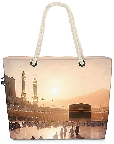 VOID Mekka Haddsch Pilger Strandtasche Shopper 58x38x16cm 23L XXL Einkaufstasche Tasche Reisetasche Beach Bag von VOID