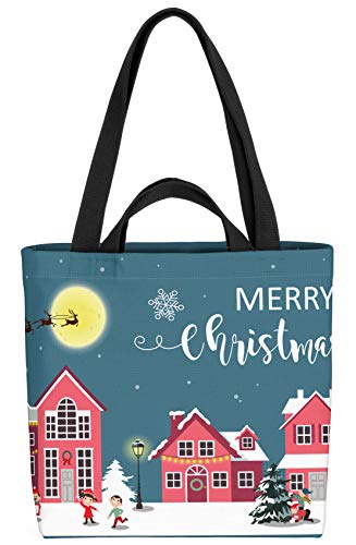 VOID Merry Christmas Stadt Winter Tasche 33x33x14cm,15l Einkaufs-Beutel Shopper Einkaufs-Tasche Bag von VOID