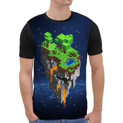 VOID Mine Tower T-Shirt Herren All-Over Druck Cube Block würfel Spiel Game, Größe:XL von VOID