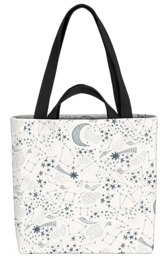 VOID Mond Sternschnuppe Horoskop Tasche 33x33x14cm,15l Einkaufs-Beutel Shopper Einkaufs-Tasche Bag von VOID
