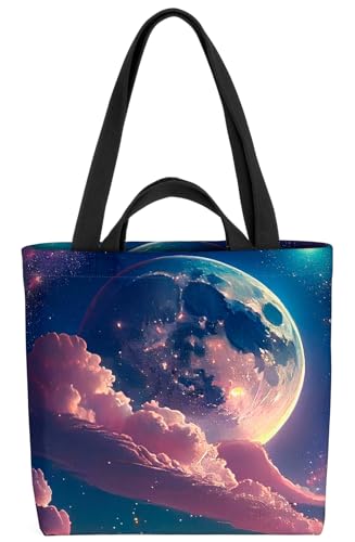 VOID Mond Weltall Sterne Nacht Tasche 33x33x14cm,15l Einkaufs-Beutel Shopper Einkaufs-Tasche Bag von VOID