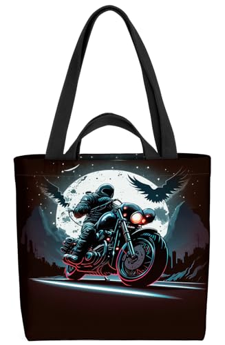 VOID Motorrad Rocker Mond Adler Tasche 33x33x14cm,15l Einkaufs-Beutel Shopper Einkaufs-Tasche Bag von VOID