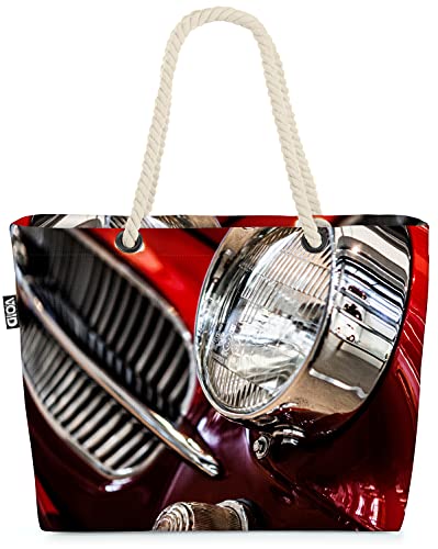 VOID Oldtimer Classic Car Vintage Strandtasche Shopper 58x38x16cm 23L XXL Einkaufstasche Tasche Reisetasche Beach Bag von VOID