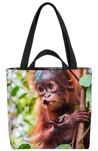 VOID Orangutan AFFE Dschungel Tasche 33x33x14cm,15l Einkaufs-Beutel Shopper Einkaufs-Tasche Bag von VOID