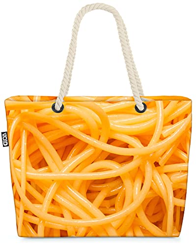 VOID Pasta Nudeln Spaghetti Strandtasche Shopper 58x38x16cm 23L XXL Einkaufstasche Tasche Reisetasche Beach Bag von VOID