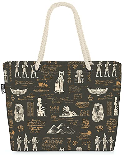VOID Pharao Ägypten Pyramiden Strandtasche Shopper 58x38x16cm 23L XXL Einkaufstasche Tasche Reisetasche Beach Bag von VOID