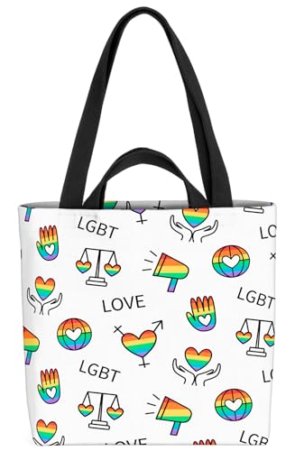 VOID Pride Hand Herz Regenbogen Tasche 33x33x14cm,15l Einkaufs-Beutel Shopper Einkaufs-Tasche Bag von VOID