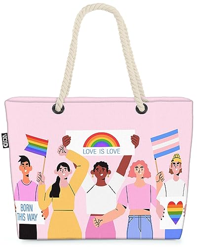 VOID Pride LGBTQ Menschen Strandtasche Shopper 58x38x16cm 23L XXL Einkaufstasche Tasche Reisetasche Beach Bag von VOID